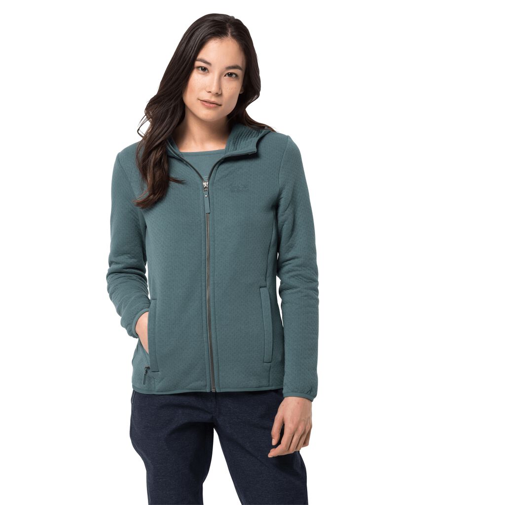 Jack Wolfskin NATORI HOODED Női Fleece Kabát Világos Zöld - KNIVQY-982